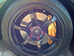 FT.Rota Boost (Black), Toyo Proxe Tires, w/Red Blox open ended lugnuts. (Pix inside)-img_2080.jpg